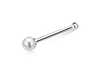 2mm Pearl Silver Bone Nose Stud NSKD-148p